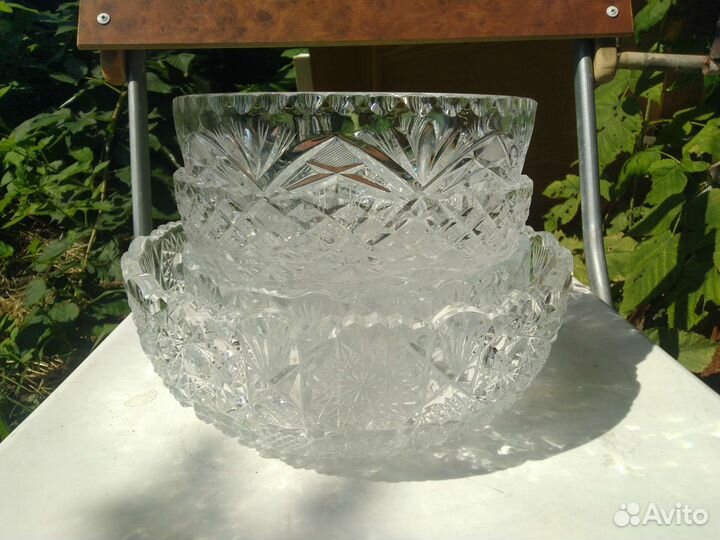 Хрустальные салатники, вазы