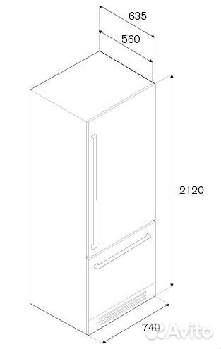 Встраиваемый холодильник Bertazzoni REF75pixl