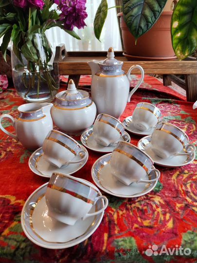 Кофейный сервиз дулево золото СССР