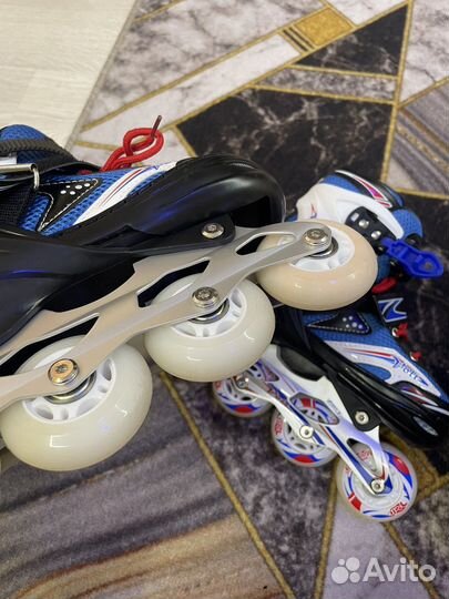 Новые роликовые коньки 31-34, + экипировка