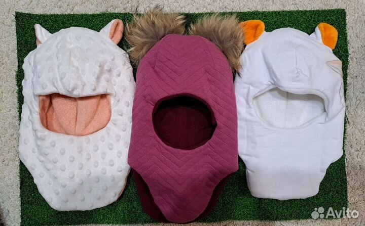 Шапки, шлемы,зима на девочек и мальчиков