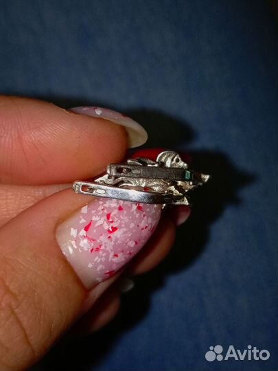 Серьги сережки серебро