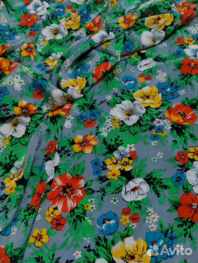 Ткань крепдешин натуральный шелк СССР