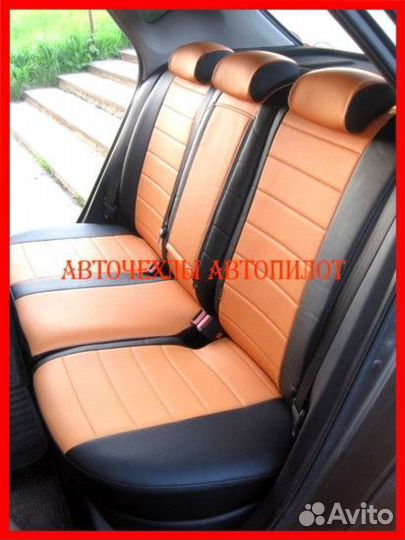 Чехлы Автопилот Kia Ceed 2 из экокожи чёрно-коричн