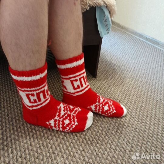 Носки вязаные для болельщиков Спартака