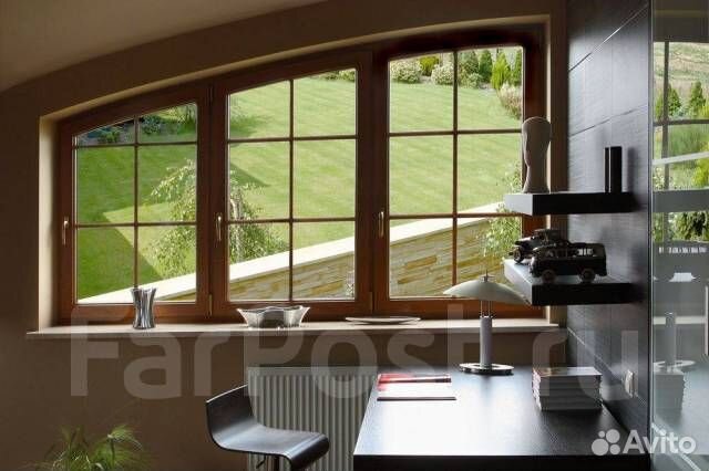 Окна пвх в доме в коттедже со шпросами накладками