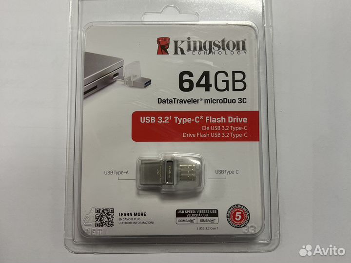 Usb флешка 64 гб Kingston microDuo 3C