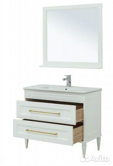 Комплект мебели Aquanet Бостон М 100 белый (ручки