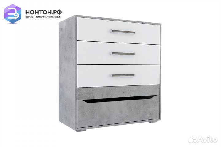 Комод Грей цемент светлый / белый
