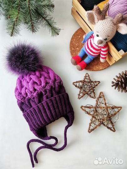 Шапка с помпоном и снуд - зимний комплект