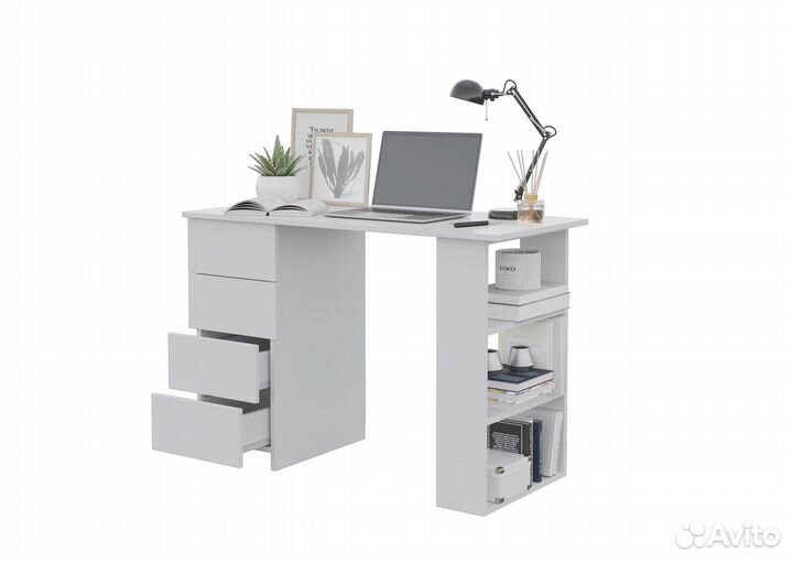 Письменный стол с ящиками Белый