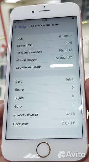 iPhone 6s 32GB акб:100