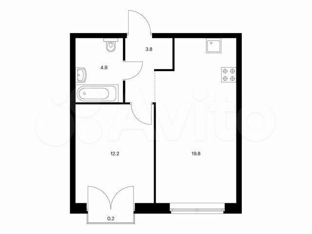 1-к. квартира, 40,9 м², 3/12 эт.