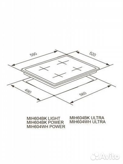 Индукционная варочная панель MIH604BK power