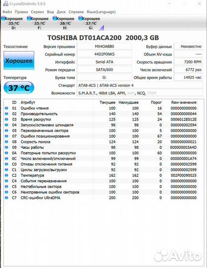 Жёсткий диск HDD 2 Tb