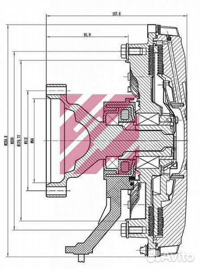 Вискомуфта вентилятора Renault без крыльчатки