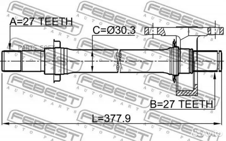 Полуось промежуточная (привод) 0312fkmtrh