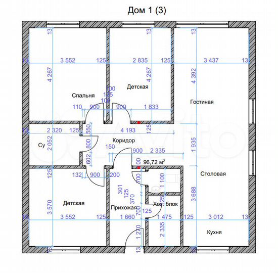 Дом 100 м² на участке 8 сот.