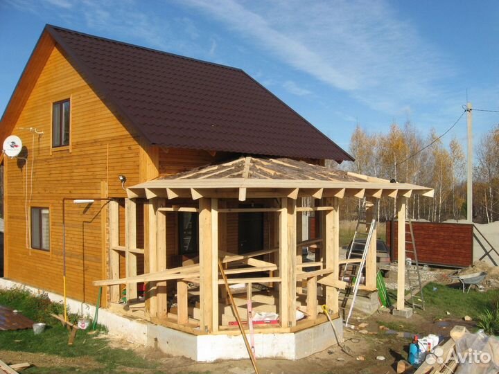 Хозблоки,терассы,пристройки,крыши,фасад,фундамент