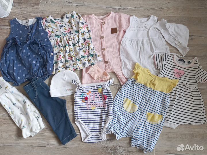 Пакет летних вещей для девочки 1-3 мес. 56-68р