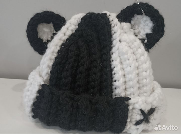 Шапка с ушками зимняя вязаная y2k