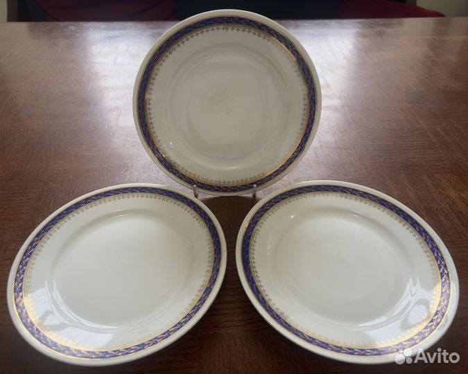 Kahla десертные тарелки, золочение, кобальт