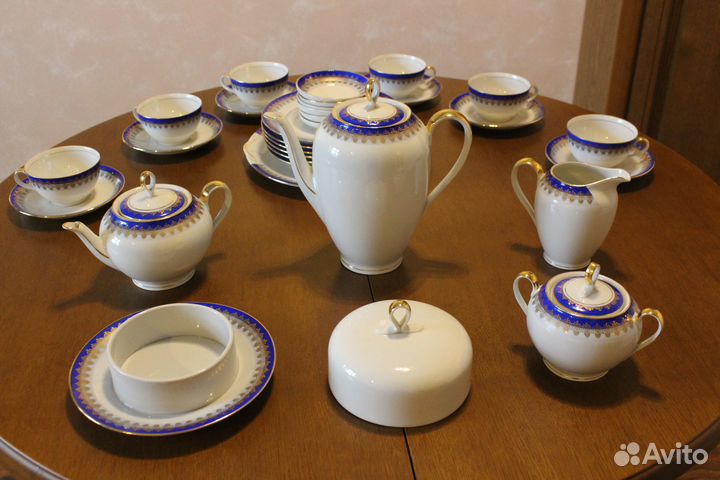 Сервиз 34 пр. Герман. антикварный, редкий, не исп