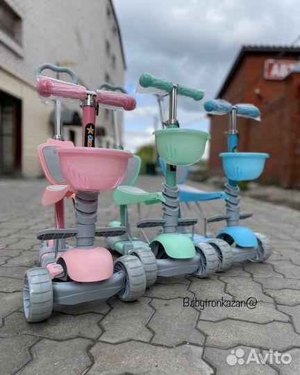 Самокат детский shooter CST-103 5-в-1 Розовый