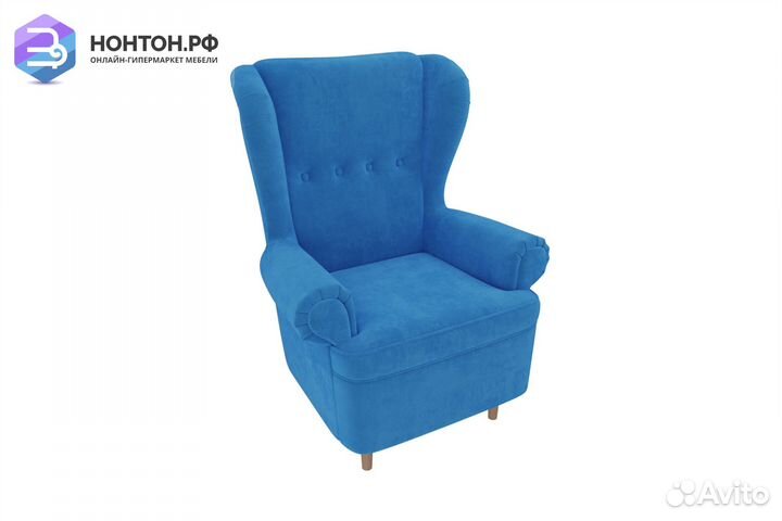 Кресло Торин велюр голубой