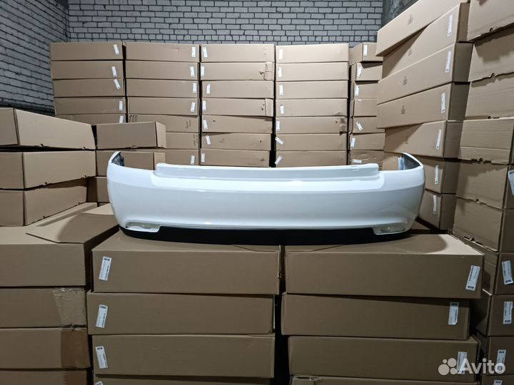 Бампер задний приора хэтчбек цвет белый