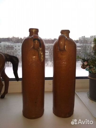 Бутылка глиняная Керковиус Рига