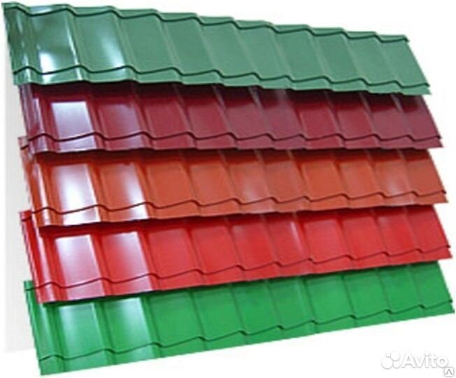 Металлочерепица с полимерной окраской 18 расцветок