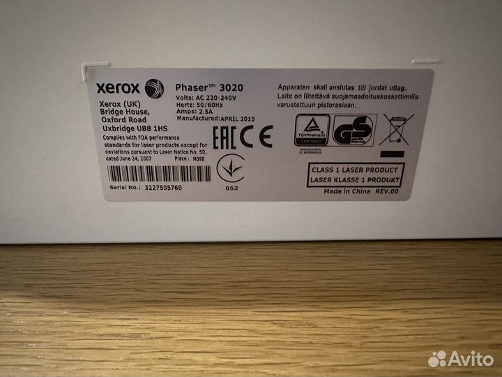 Принтер лазерный xerox phaser 3020