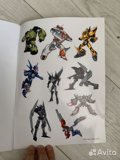 Журнал с наклейками и головоломками трансформеры