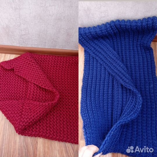 Снуд женский красный и синий цвет