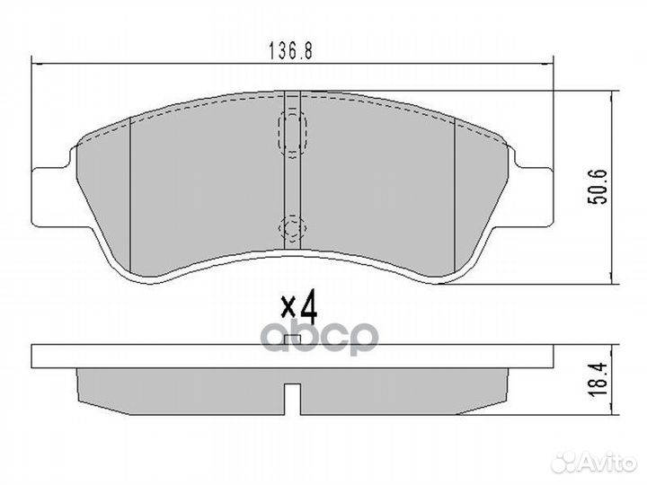 Колодки тормозные перед peugeot partner 06- HSB