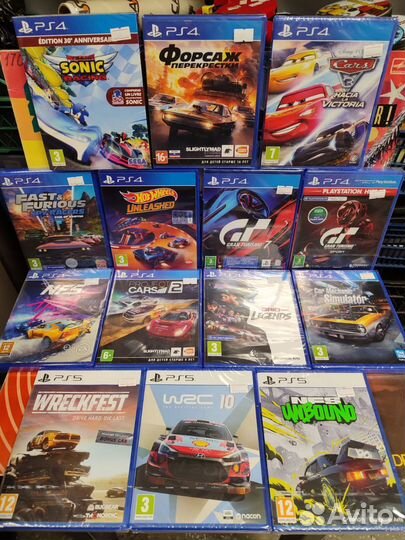 Ассортимент игр, диски на PS4 /5 - Гонки