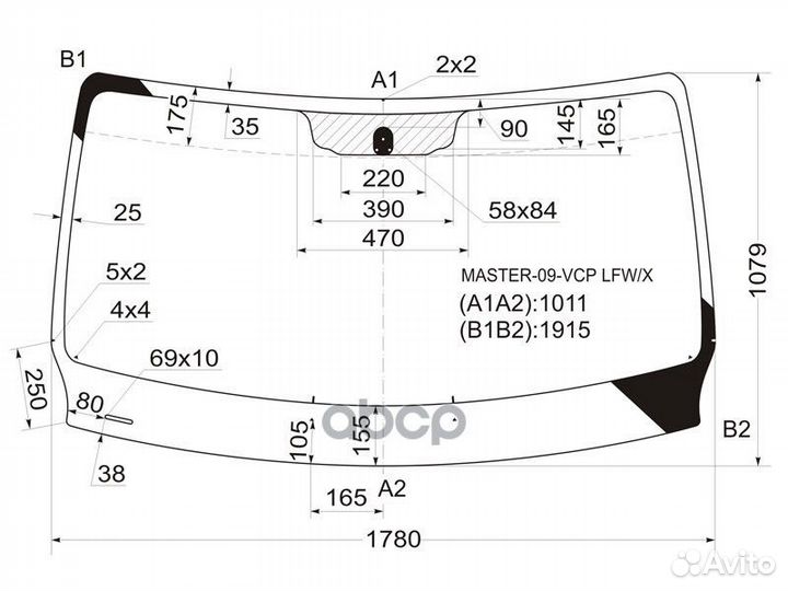 Стекло лобовое renault master/opel movano 10- M