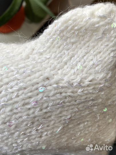 Чепчик с ушками и пайетками весна осень