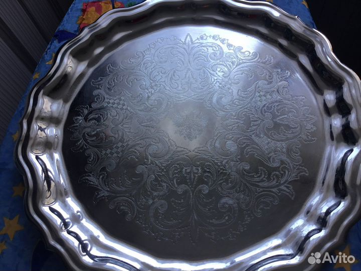 Поднос с орлом мельхиор СССР Кольчугино