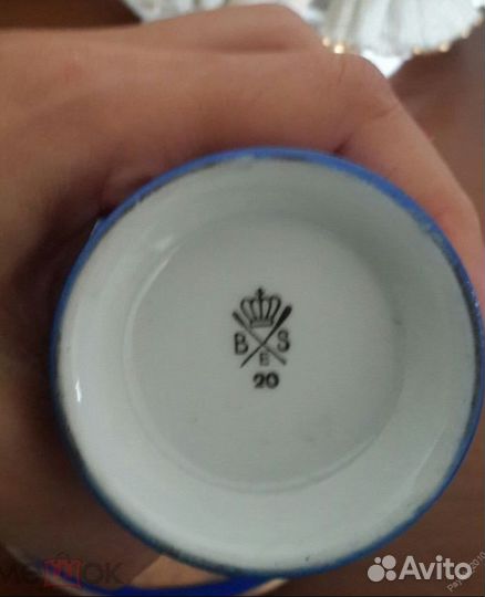 Чайные пары Гдр. Мадонна, кобальт, фарфор, золото