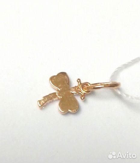 Золотая подвеска с фианитом
