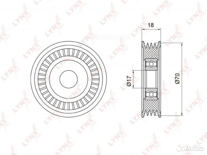 Lynxauto PB-5023 Ролик натяжной приводного ремня