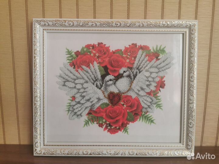 Влюбленные голуби. готовая работа