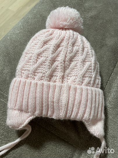 Зимняя шапка на девочку 1 месяц