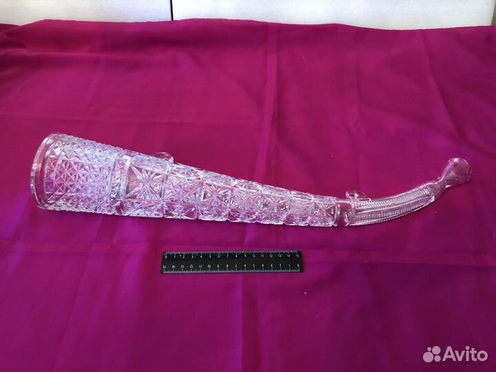 Хрустальный рог СССР,70-е гг,55 см, ручная работа