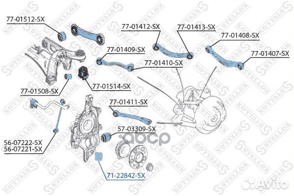 71-22842-SX сайлентблок рычага зад. MB W204 2