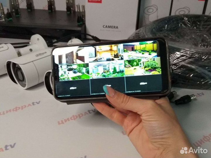 Полный к-т уличного видеонаблюдения 6 камер Dahua