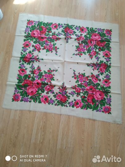 Павловопосадский платок шерсть СССР новый