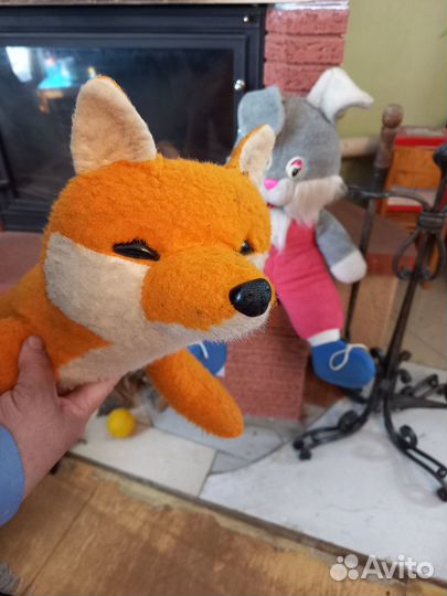 Лиса. лис. Лисёнок. Плюшевый. СССР. Редкий